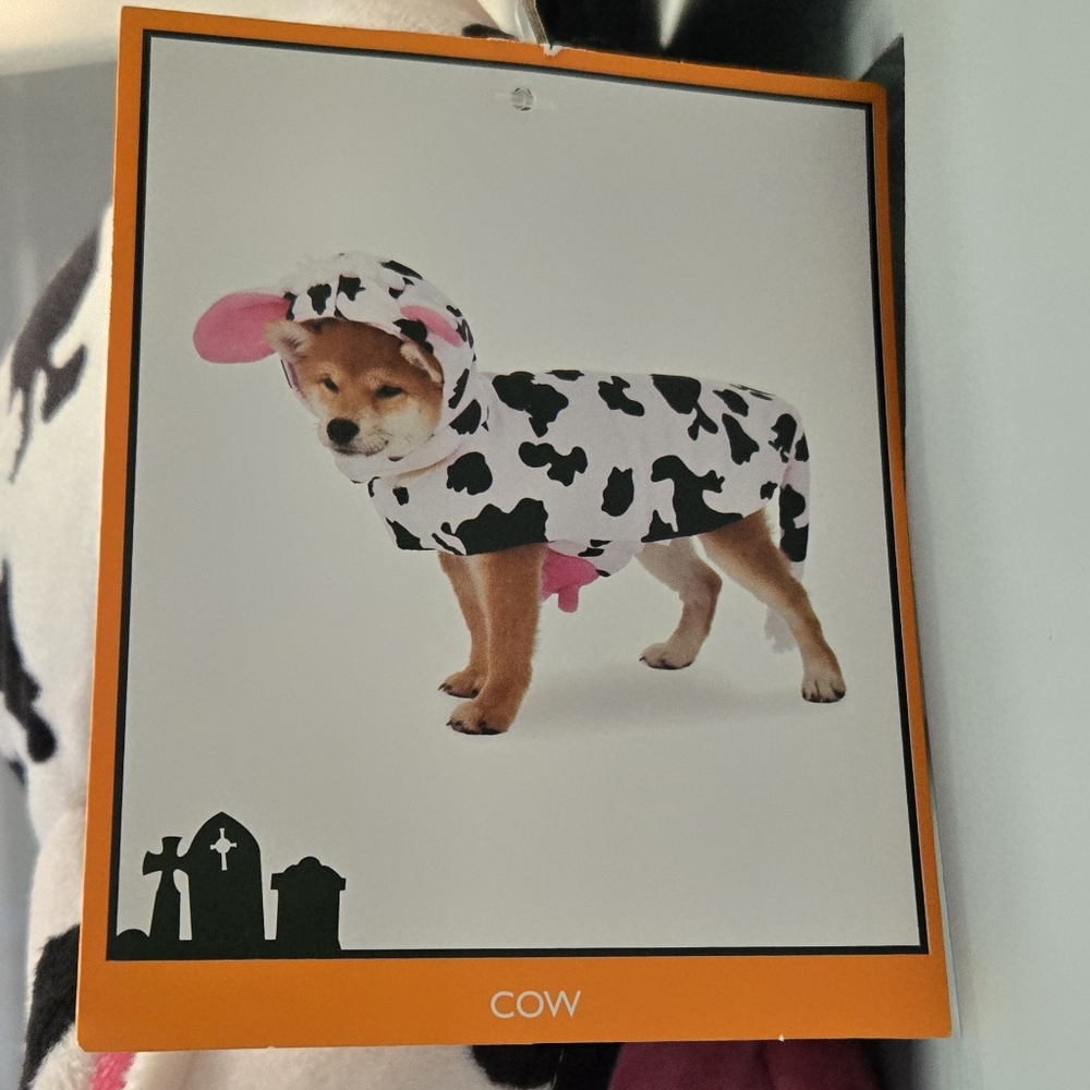 Dog costume - cow. Size medium